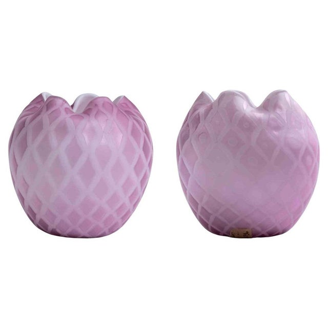 Murano Glass Geometric Vases by Vamsa, Italy, 1920s, Set of 2 For Sale - Image 10 of 10