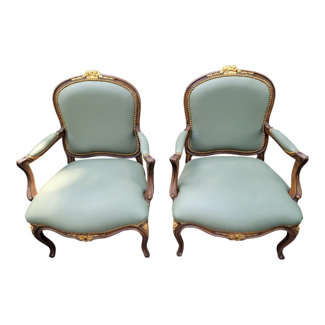 Late 20th Century Pair of Custom Built Louis XVI Bergere Armchairs For Sale