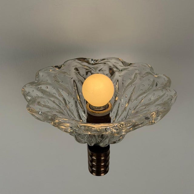 1940s Sculptural Murano Glass Bullicante Wall Sconce from Barovier & Toso, 1940s For Sale - Image 5 of 14