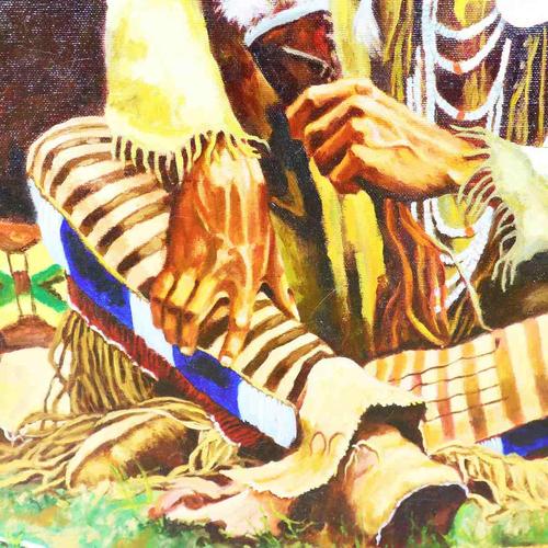 2000 - 2009 Reinhold, Indian Chief Holy Man of the Blackfeet, 2000s, Oil on Canvas For Sale - Image 5 of 9