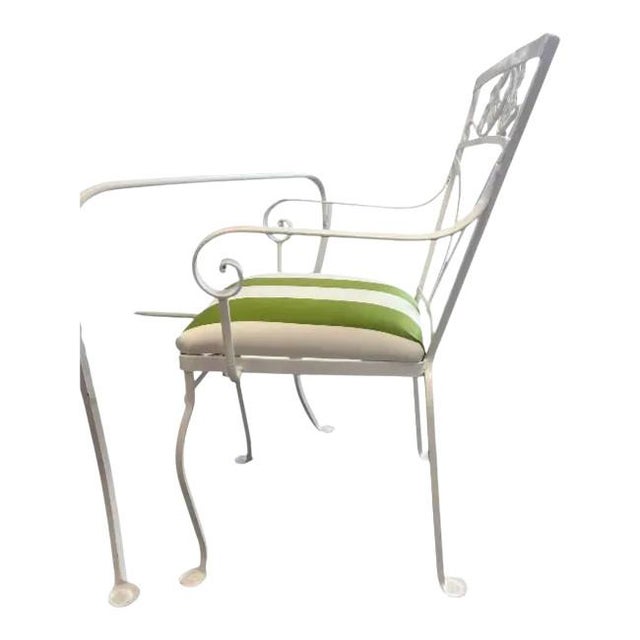 Vintage Wrought Iron Dining Set – Painted Benjamin Moore Mountain Peak White For Sale - Image 10 of 10