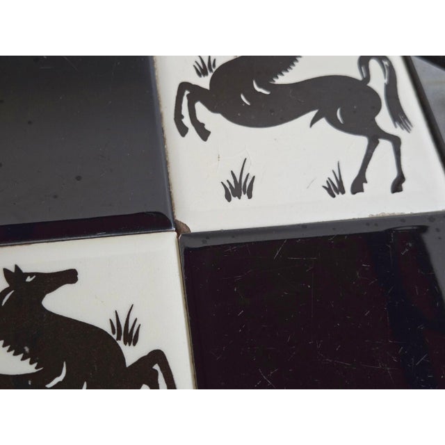 Metal Vintage Ceramic Side Table with Horse Motif, 1950s For Sale - Image 7 of 15