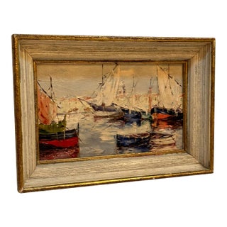 French Painting 19th Century Boats For Sale