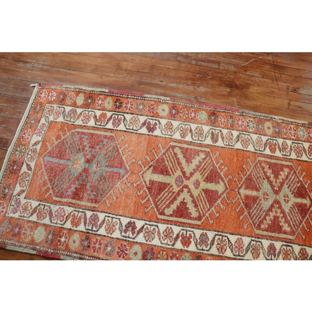 Vintage Orange Turkish Long Runner - 2'9" x 18'11" For Sale - Image 4 of 8