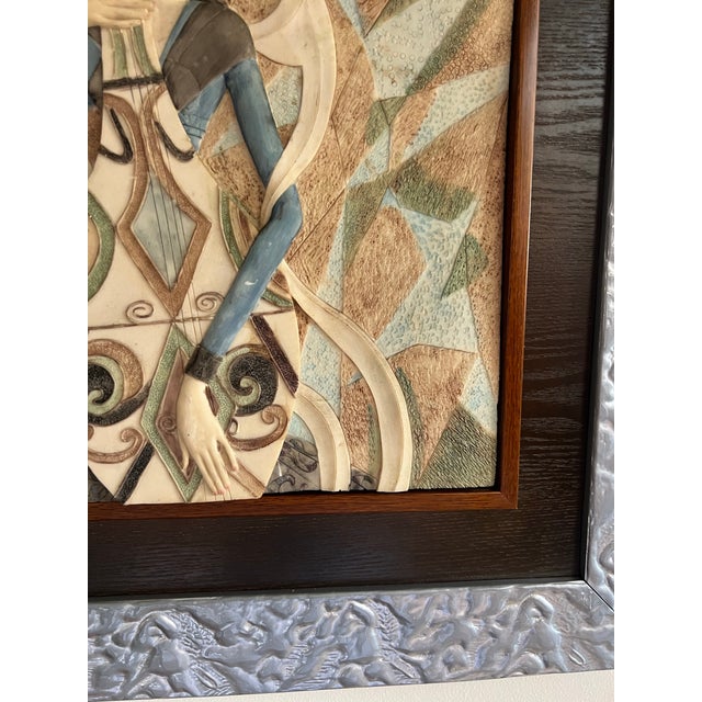 Plastic Vintage 1980s Ting Shao Kuang Style Wall Art Hand Painted (25 X 25) For Sale - Image 7 of 10