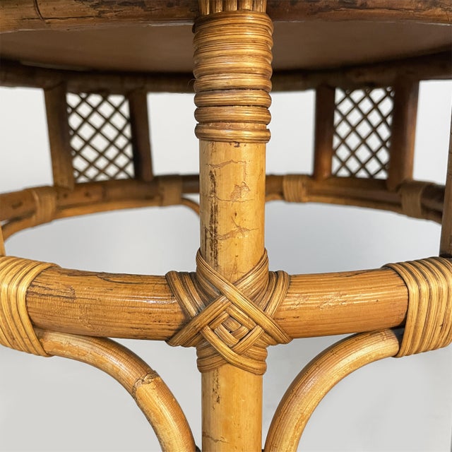 Brown Italian Modern Bamboo Coffee Table, 1970s For Sale - Image 8 of 15