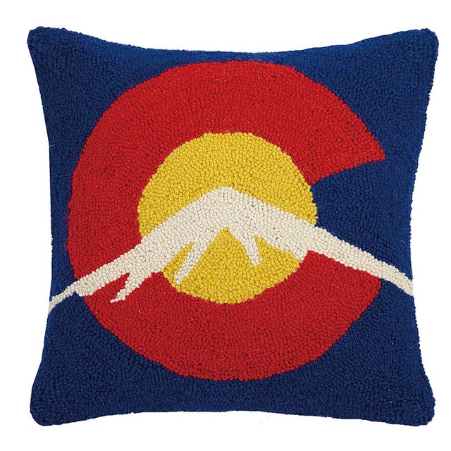 Contemporary C for Colorado Hook Pillow, 16" x 16" For Sale - Image 3 of 3