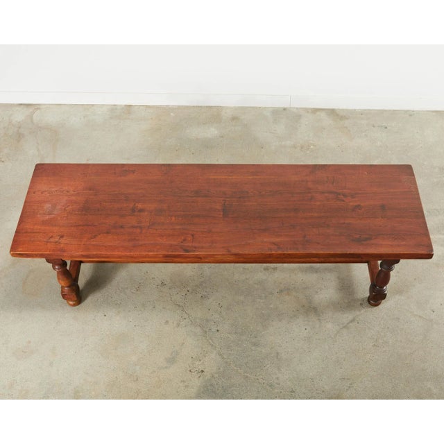 Mid 20th Century Country French Provincial Oak Farmhouse Trestle Dining Table For Sale - Image 5 of 13