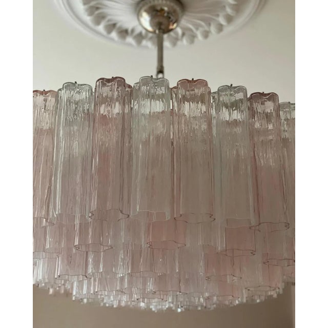 Murano chandelier tubular flat - xxl murano glass chandelier with tubular glass prisms. Contemporary chandelier in...