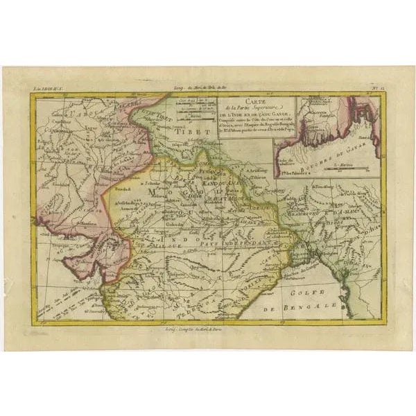 Cartographic Depiction of Upper India and Ceylon, 1835 For Sale - Image 4 of 8