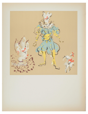 Christian Berard, Theater, Clown and Harlequin in the Sun, Lithograph