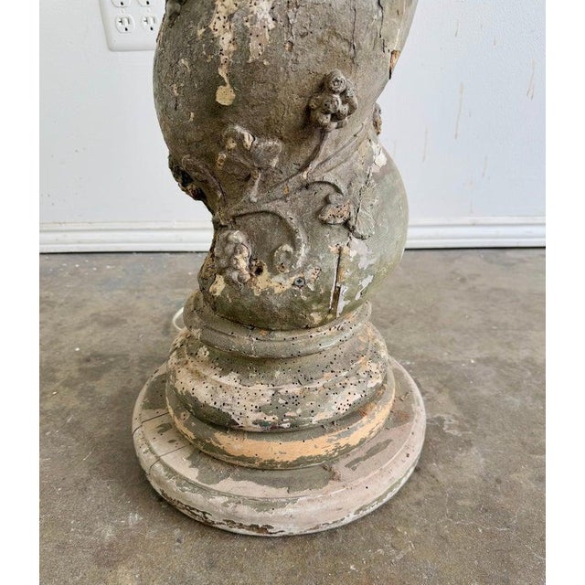 19th Century Italian Baroque Floor Lamp With Distressed Wood Base For Sale - Image 4 of 13