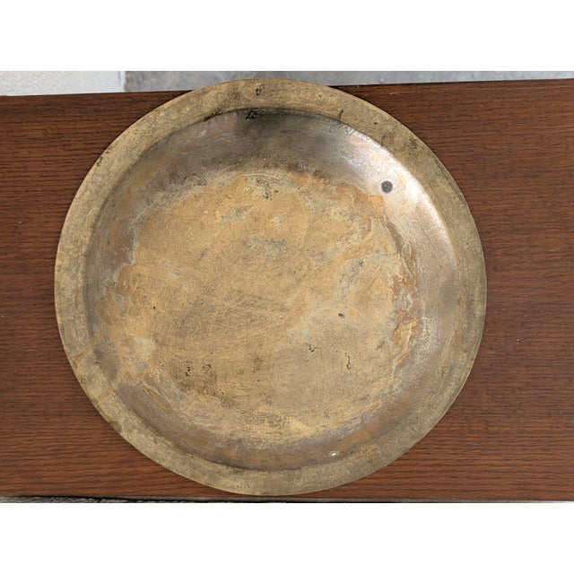 Islamic Vintage Middle Eastern Islamic Brass Tray For Sale - Image 3 of 5
