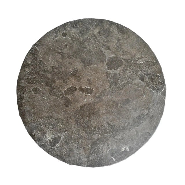 2020s Round Stone Top Farm Side Table For Sale - Image 5 of 8