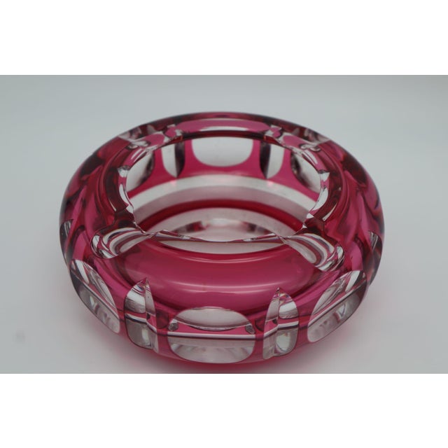 Belgian Faceted Crystal Ashtray from Val Saint Lambert, 1960s, in Very Good conditions. Designed 1960 to 1969