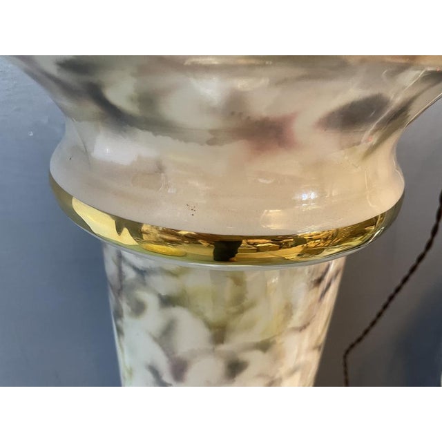 Italian Ceramic Pillar Pedestal with Table Lamp, 1980s For Sale - Image 12 of 18