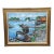 20th Century Impressionist Oil on Canvas Dockside Seascape Painting Framed 40" For Sale