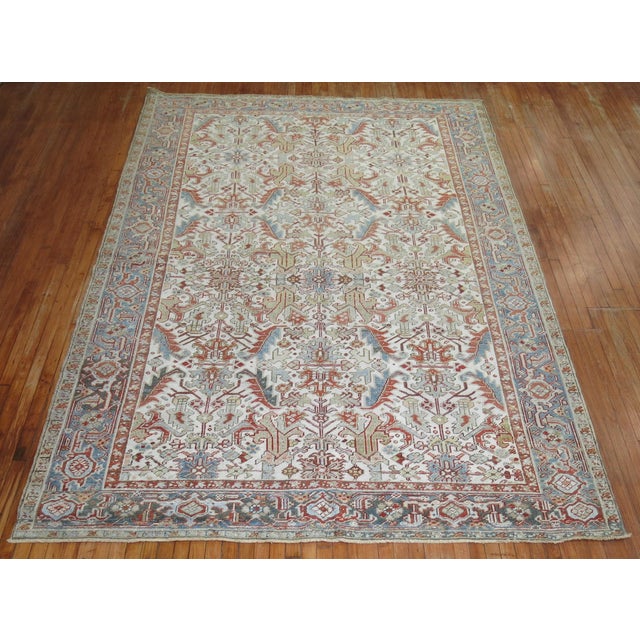 Antique Zabihi Collection Persian Heriz Rug - 7'9" x 10'9" For Sale - Image 9 of 9