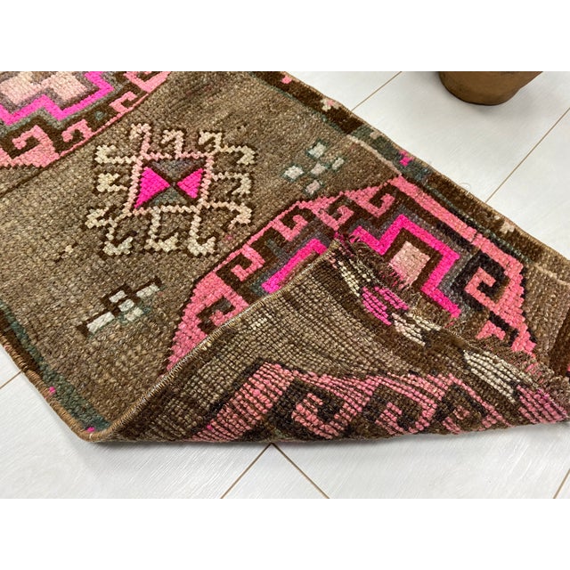Vintage Antique Door Mat Rug For Sale - Image 4 of 5