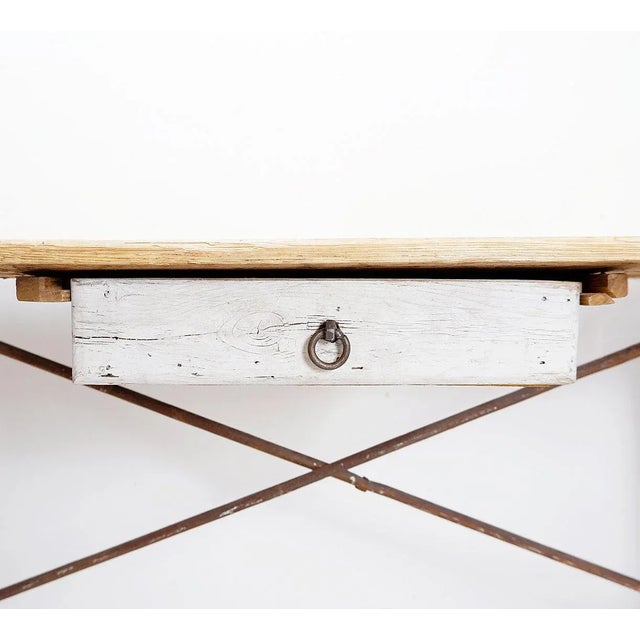 Large Wood Farmhouse Table, 1950s For Sale - Image 10 of 16