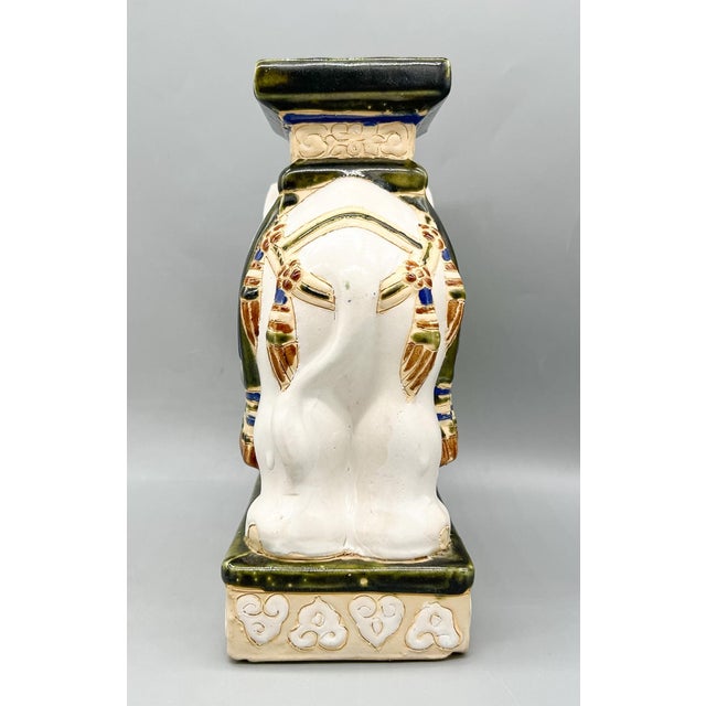 Ardalt Vintage Ceramic Elephant Plant Stand – Chinoiserie / Hollywood Regency / Asian Inspired For Sale - Image 4 of 12