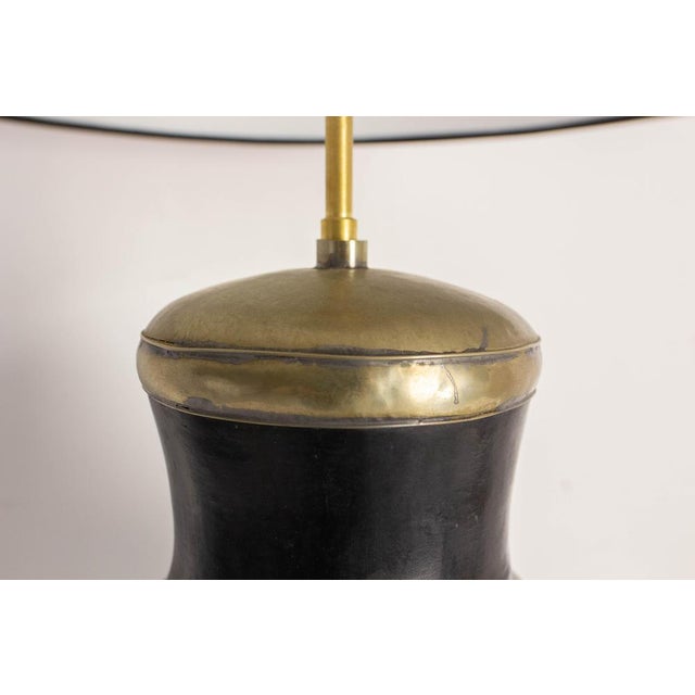Terracotta Tadelakt Finishing Black Table Lamp, 1970 For Sale - Image 9 of 14