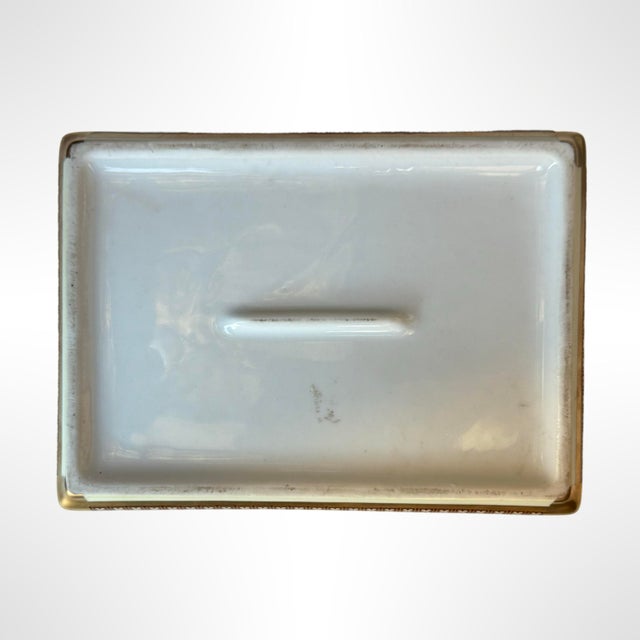 Vintage French Ceramic Hand Painted Porcelain Lidded Box For Sale - Image 9 of 9