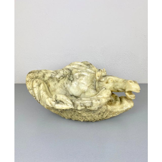 Hand Carved Alabaster Horse Centrepiece Sculpture, Italy, 1970s For Sale - Image 3 of 14