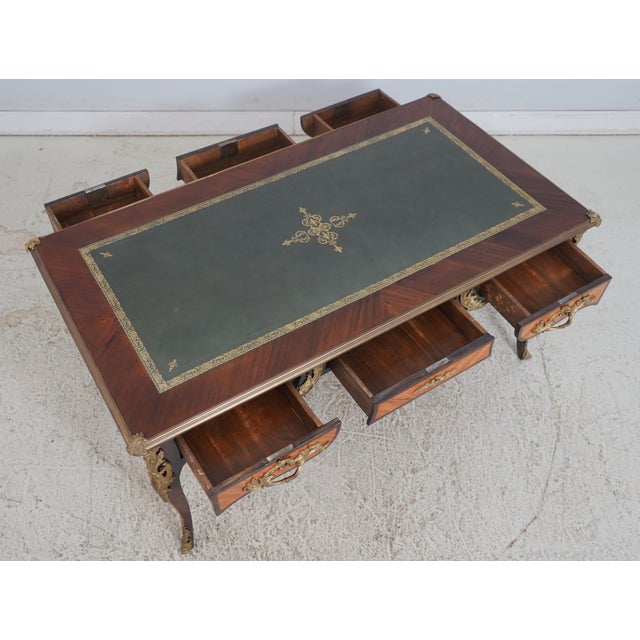 French Vintage 19th Century Louis XV Style Walnut Beaureauplate Partner Writing Desk For Sale - Image 3 of 17