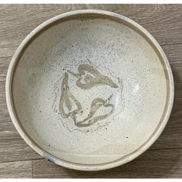 1990s Handmade Ceramic Bowl With Chile Pepper Design — Signed Studio Pottery For Sale - Image 10 of 12