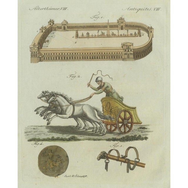 Bertuch, Roman Chariot Racing and Circus Maximus, 1800, Engraving For Sale - Image 3 of 9