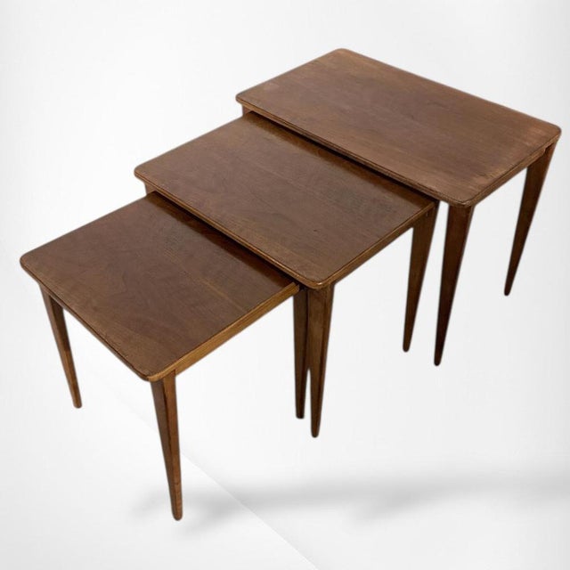 Contemporary Nesting Tables in Oak and Walnut from Gordon Russell, Set of 3 For Sale - Image 3 of 8