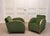 Vintage Green Velvet Lounge Chairs with Wooden Arm Overlays, Sweden, 1930, Set of 2 For Sale - Image 6 of 15