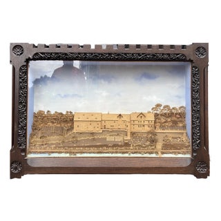Cork Picture Diorama with 3D Carving, 1900 For Sale