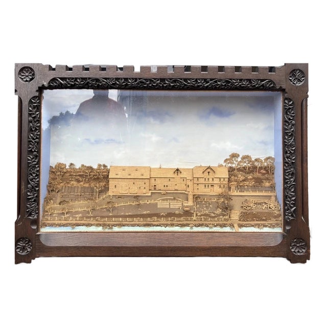 Cork Picture Diorama with 3D Carving, 1900 For Sale