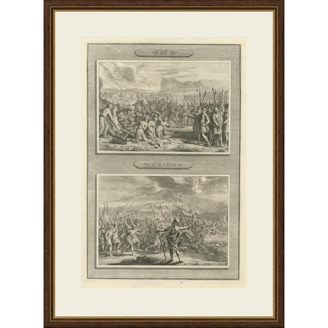 This original copper engraving from Pieter Mortier's illustrated Bible, published in Amsterdam circa 1700, shows two Old...