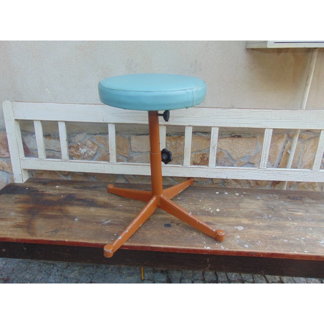 Metal Vintage Industrial Stool, 1970s For Sale - Image 7 of 7