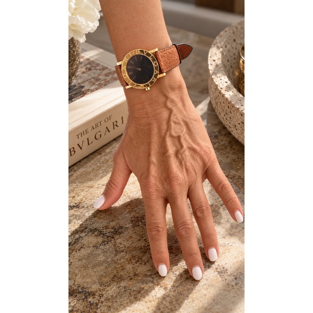Vintage Bvlgari Bvlgari Bb30gl 18k Gold Black Dial Watch For Sale - Image 14 of 14