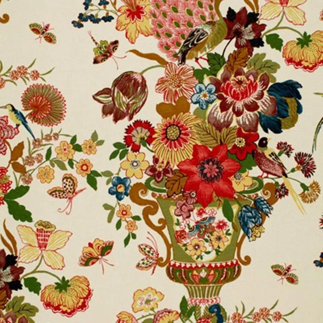 Sample- Schumacher Lansdale Bouquet Fabric in Spring For Sale