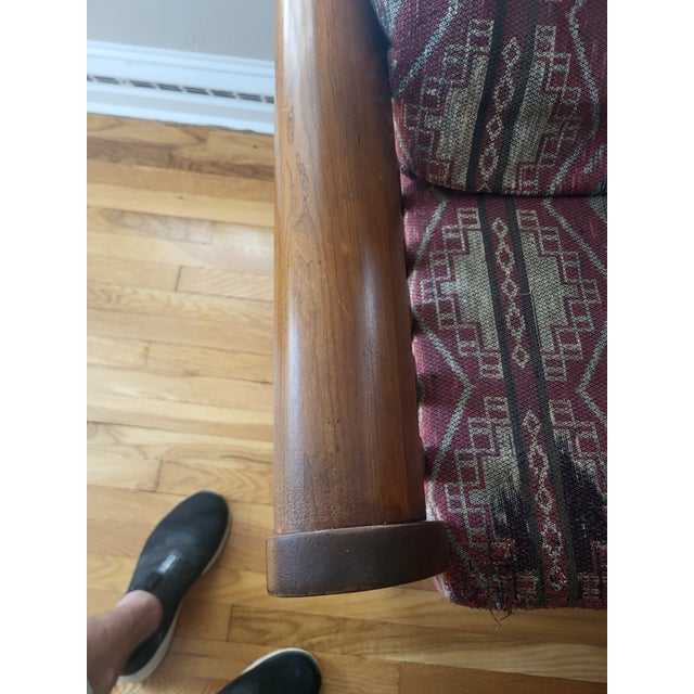 Wood Late 20th Century Hickory Chair Company Dark Brown Wood Accent Chairs With Footstool For Sale - Image 7 of 15