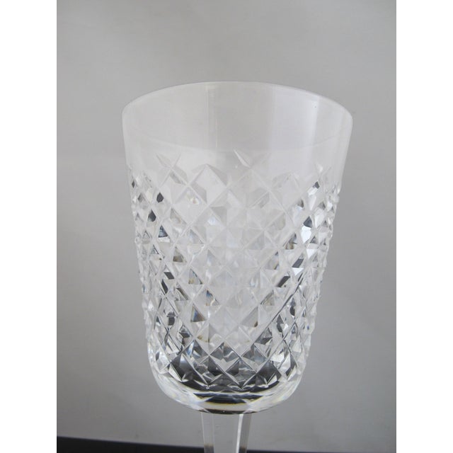 Glass Waterford Cut Diamond Crystal Alana Water Goblet 6 7/8" Glass Pair For Sale - Image 7 of 8