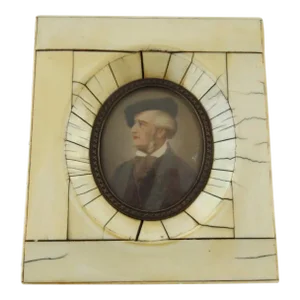 Miniature Portrait Man in Beret