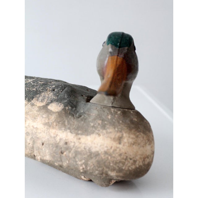 Vintage Hand-Painted Mallard Duck Decoy Folk Art For Sale - Image 11 of 15