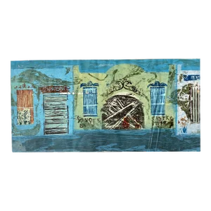 1960s Katharine Yares Mexico City Woodblock
