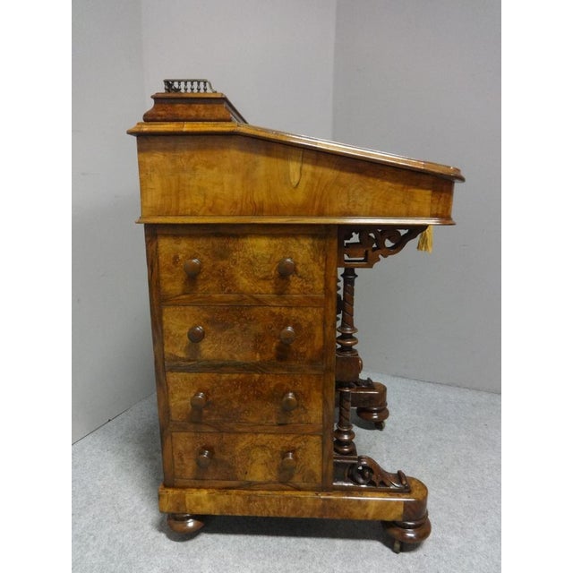 Top Quality Inlaid Burr Walnut Davenport Desk For Sale - Image 10 of 15