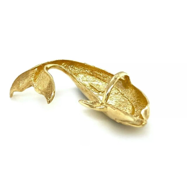 Late 20th Century 15703 - Opal Inlay Dolphin 14k Yellow Gold Charm Pendant For Sale In Miami - Image 6 of 7