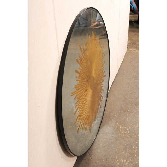 Early 21st Century Verre Églomisé Sunburst Round Mirror For Sale - Image 5 of 10