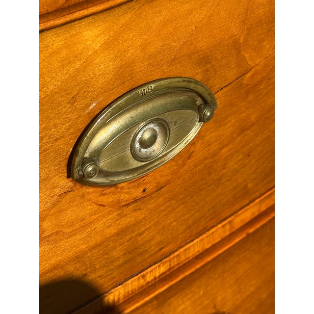 Wood Antique Chippendale Connecticut River Valley Cherry Bowfront Bachelor's Chest For Sale - Image 7 of 12