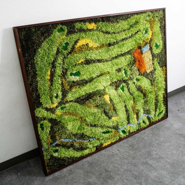 Abstract Golf tapestry depicting 18 holes from above, made in shag rug. Made likely in the 1970s but is unsigned. More...