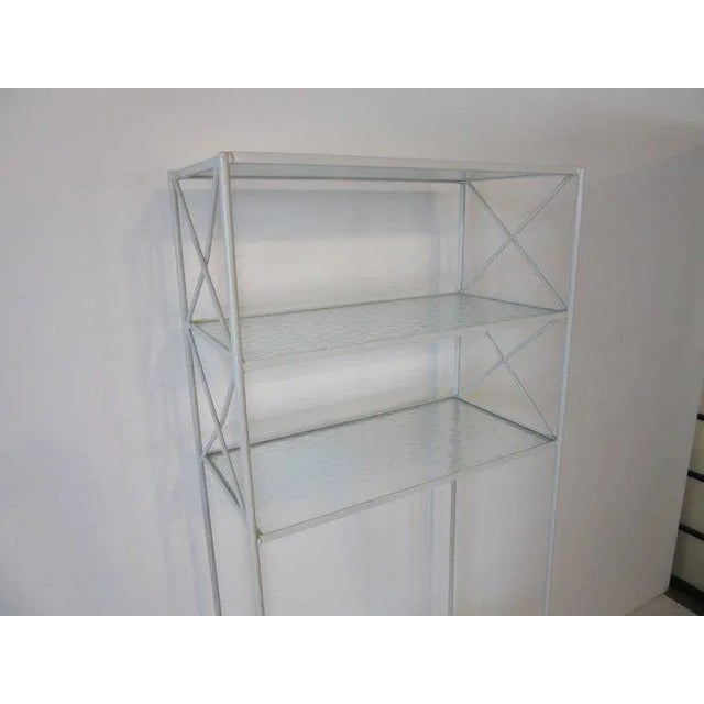 Mid-Century Modern Russell Woodard Iron and Glass Etagere or Bookcase For Sale - Image 3 of 7